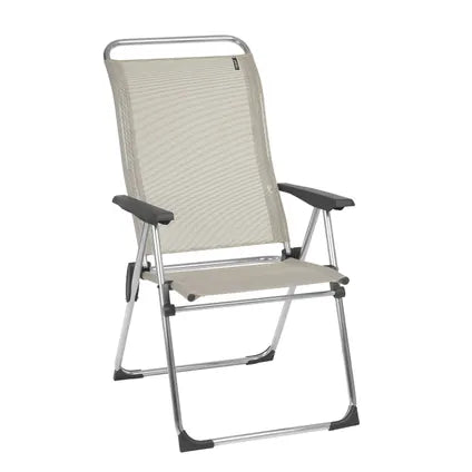 Chaise de camping Lafuma Cham multipositions pliable beige
